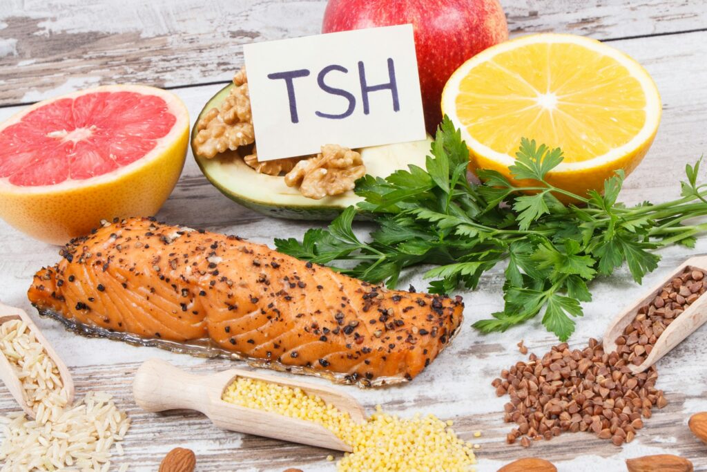 Best food for healthy thyroid. Natural eating as source vitamins